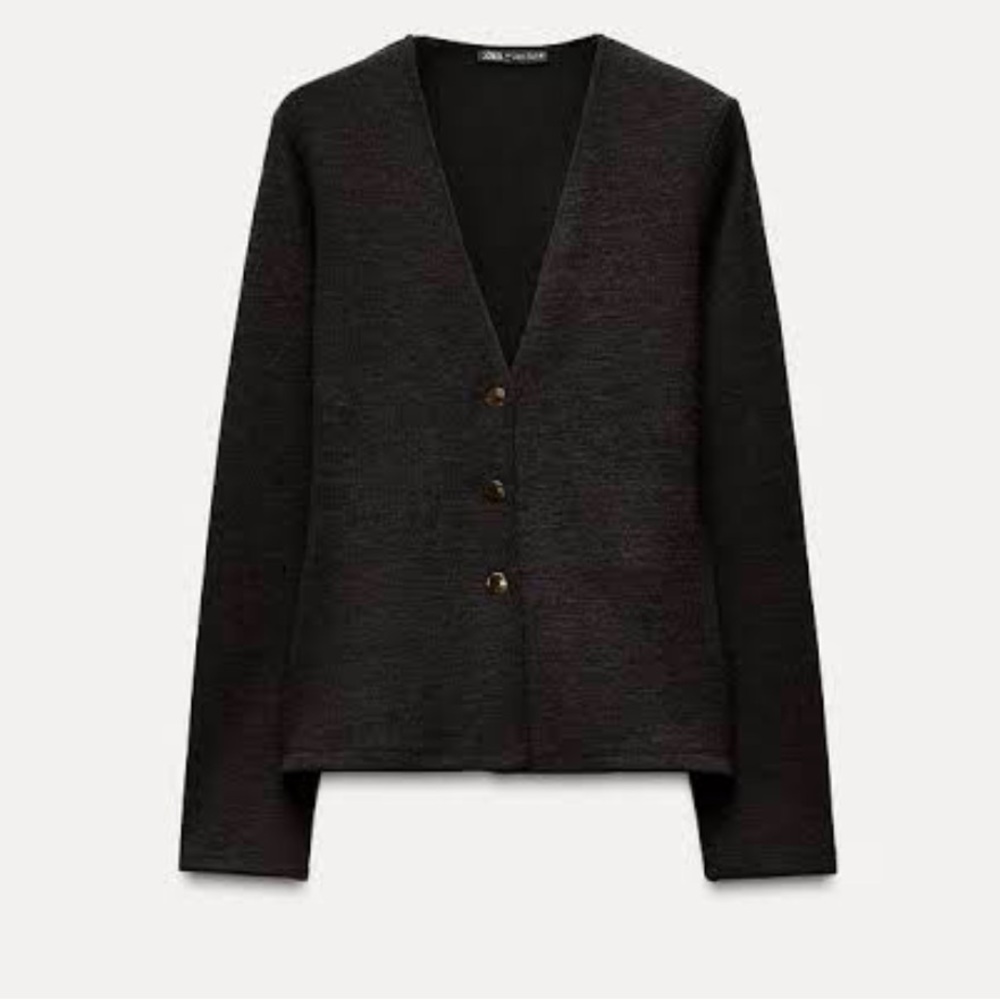 NWT Zara Black Buttoned Cardigan